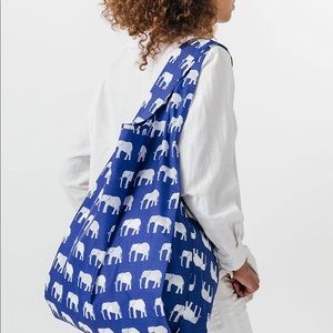 NWOT BAGGU BLUE ELEPHANT *Big Size* Reusable Tote Bag gli
